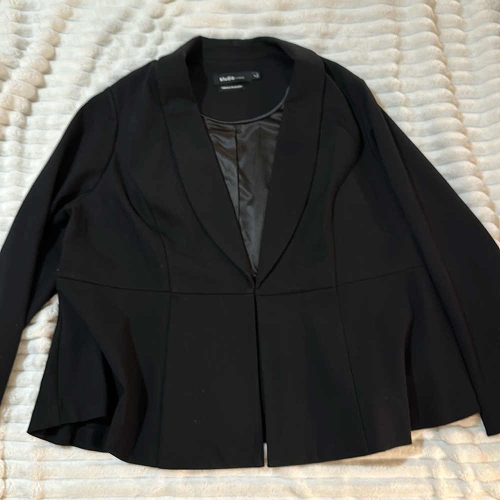 Torrid Studio Peplum Ponte Blazer Black